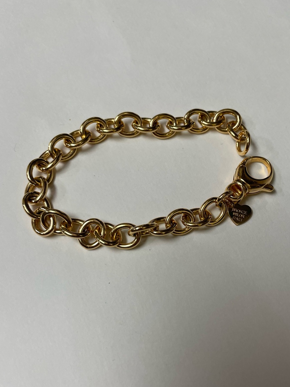 Milor Italy Bronze Gold Plate Chunky Chain Bracelet Y2K McBling Bronzo Italia - Picture 12 of 13